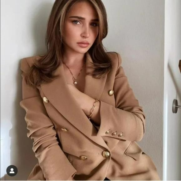 ZARA TAILORED DOUBLE BREASTED BLAZER GOLD BUTTONS BALMAIN LIKE - Picture 4 of 12